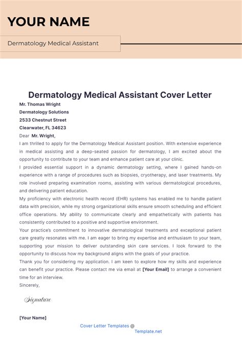 Medical Assistant Cover Letter Format