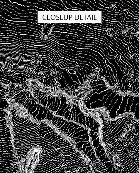 Haleakala Elevation Contours Poster – Seven Summits Art