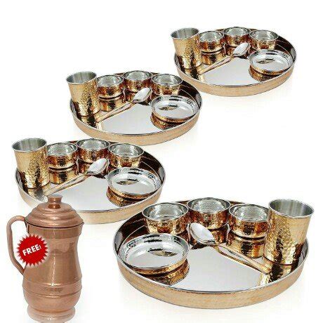 Buy Indian Dinnerware Stainless Steel Copper Traditional Thaliset ...