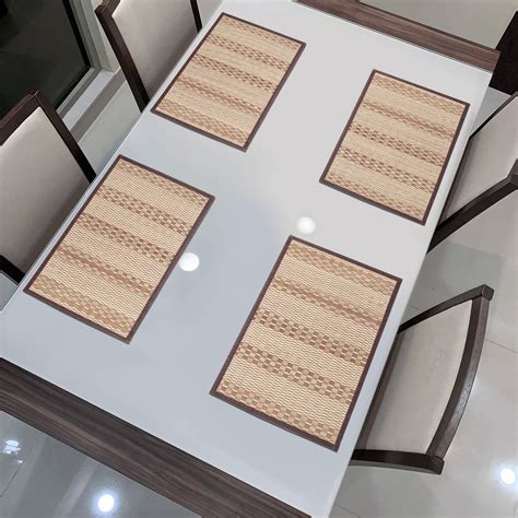 Heat Resistant Bamboo Dinner Mats, Beige – HOKIPO | Har Ghar ka Humsafar