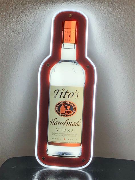 TITOS VODKA LED BAR SIGN MAN CAVE GARAGE DECOR BOTTLE SHAPED LIGHT ...