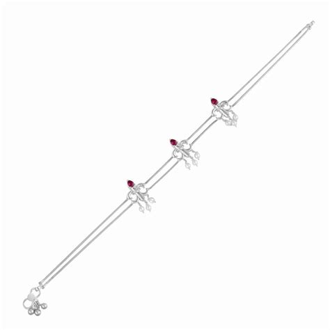 Pink Pretty Delight Pearl Drop 925 Silver Anklets For Single Leg – MCJ ...