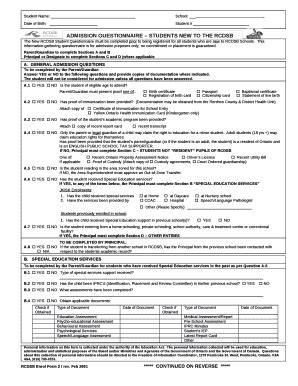 Date of Birth:Student # - val rcdsb on Doc Template | pdfFiller