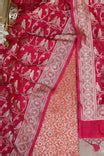 Orange Banarasi Silk Satin Zari Brocade Suit With Pink Banarasi Silk ...