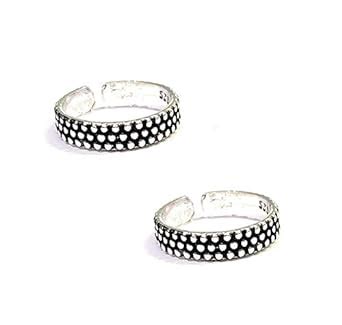 Kukshya Exclusive 925 Sterling Silver Oxidised Toe Ring (Thai Trend) or ...