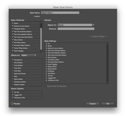 Image result for InDesign Object Styles