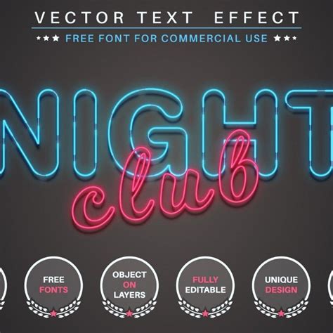 Night Club - Editable Text Effect, Font Style, Graphics Illustration ...