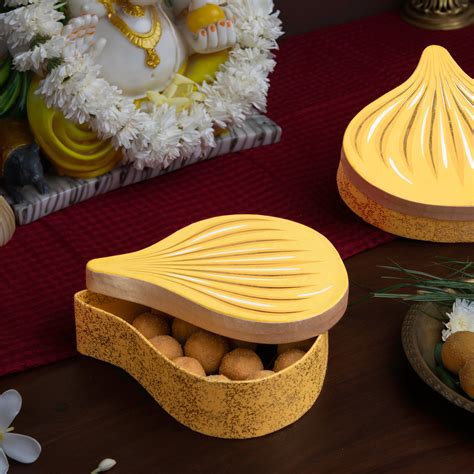 Modak Shaped Box – Handmade Festive Gift Box by PaperMe