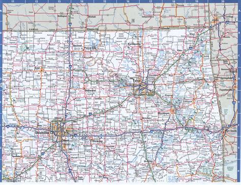 Map of Oklahoma Eastern. Free highway road map OK with cities towns ...