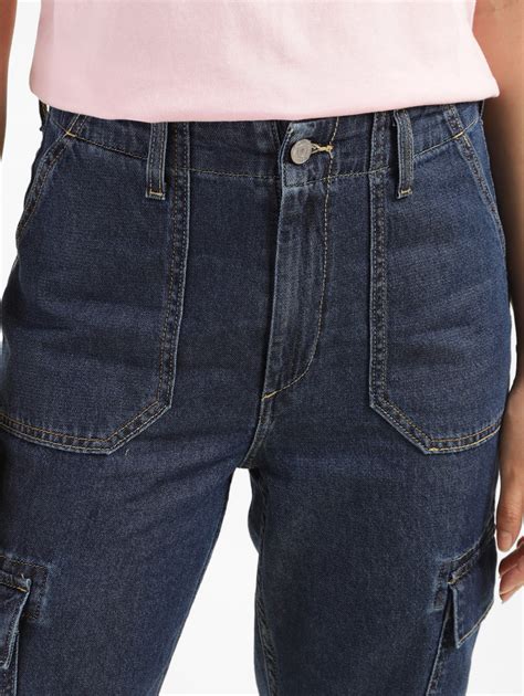 Women's Mid Rise Navy Cargo Jeans – Levis India Store