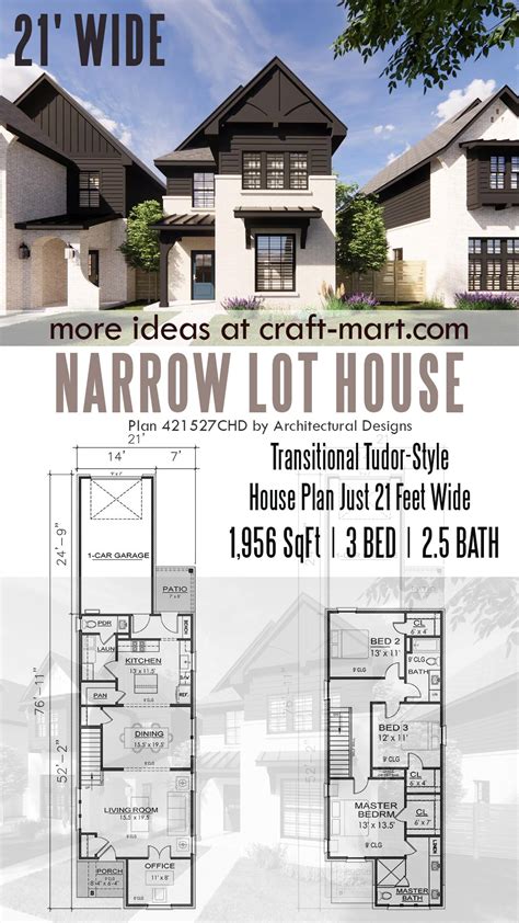7 Narrow Lot House Plans - Craft-Mart