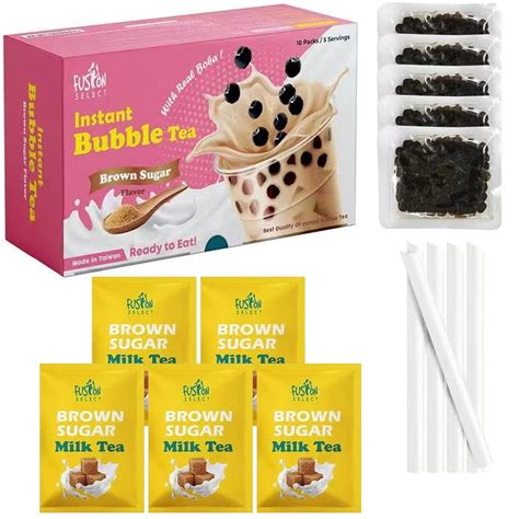 Buy Fusion Select 5 Packs Authentic Instant Brown Sugar Boba Tea Kit ...