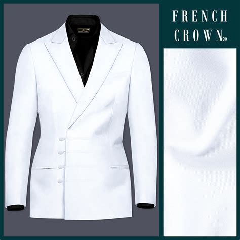 Bright White Plain-Solid Premium Wool-Blend Single Breasted Blazers for ...