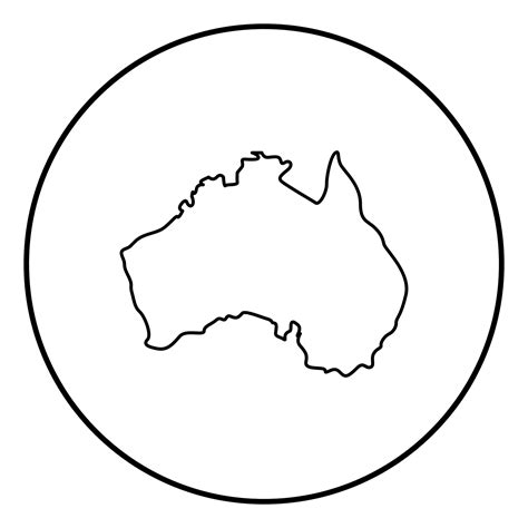 Map of Australia icon black color in circle round 7111251 Vector Art at Vecteezy