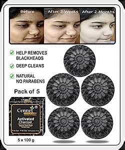 Buy Cennet Activated charcoal soap for skin whitening, Natural Detox ...
