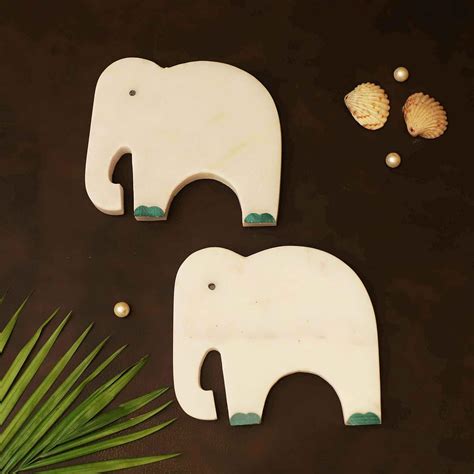 Buy Katkaria Creations Elephant Coasters | Marble Coasters - Set of 2 ...