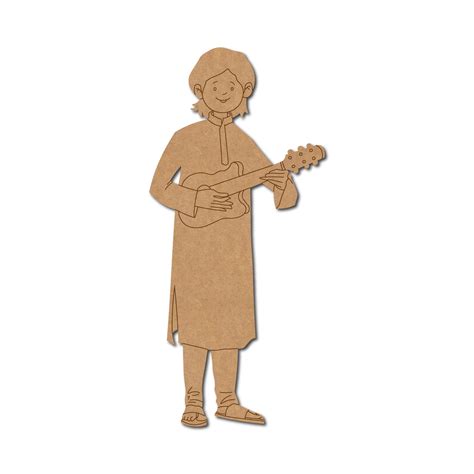 Man Playing Mandolin Pre Marked MDF Design 1 – Woodle India