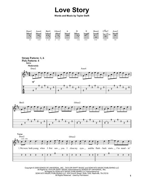 Taylor Swift Guitar Chords Love Story