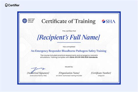 15 Free and Ready-to-Use Bloodborne Pathogens Certificate Templates