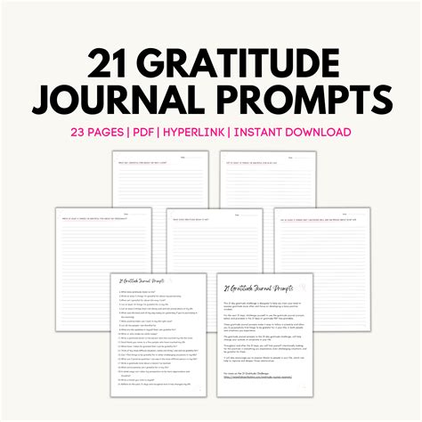 Gratitude Journal Prompts + Hyperlinked Lined Journal Sheets - Grateful ...