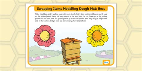 Grade R- Computational Thinking - Swapping - Dough Mat: Bees
