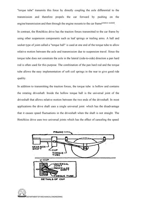 Automobile-16 - Automobile-16 - "torque tube" transmits this force by ...