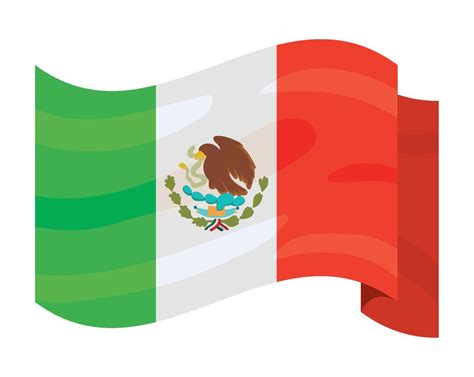 mexican flag waving illustration isolated 47642468 Vector Art at Vecteezy