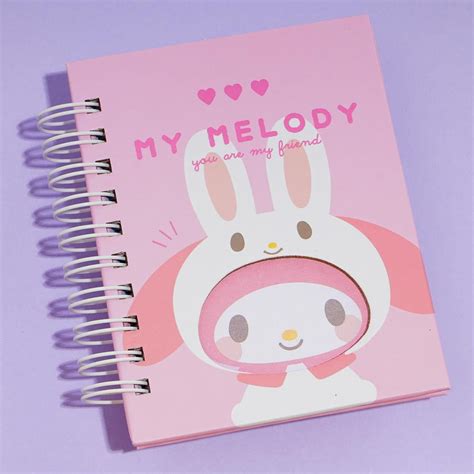 My Melody Bunny Die-Cut Mini Spiral Notebook | Cute spiral notebooks ...