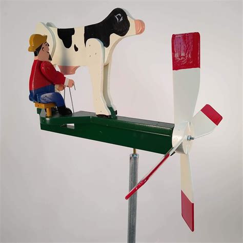 Dairy Farmer Milking Cow Whirligig Wind Spinner Handmade in USA ...