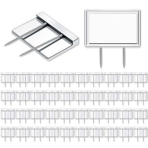 Amylove 40 Pcs Silver Cubicle Pins Partition Long Push Pins ...