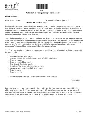 Fillable Online harthosp Authorization for Laparoscopic Myomectomy ...