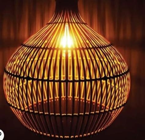 Buy Handicraft Natural Bambooe Hanging Lamp Shade, for Indoor outdor ...