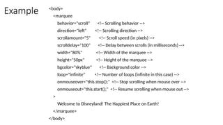 Image result for Marquee Tag in HTML Speed