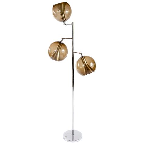 Vintage Smoked Glass Floor Lamp, 1970s For Sale at 1stDibs