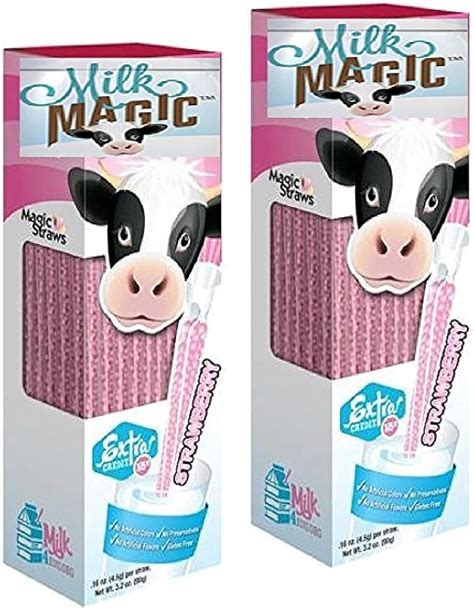 Amazon.com: Milk Magic Strawberry Milk Flavoring Straws, use for Drinks ...