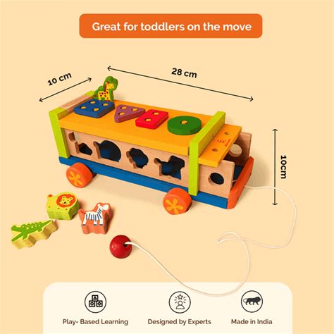 Wooden Toy Truck - Musical Shape Sorter Toy | Shumee