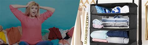 Ndola Portable Hanging Travel Shelves Packing Cubes for Suitcases ...