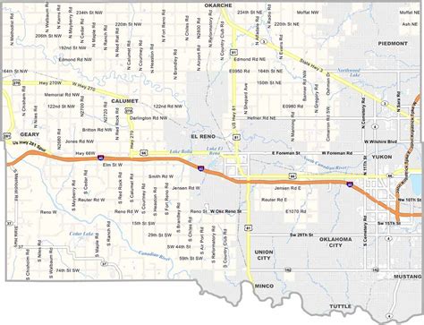 Custer County Map, Oklahoma - US County Maps