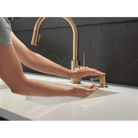 Delta Trinsic Champagne Bronze Single Handle Pull-down Kitchen Faucet ...