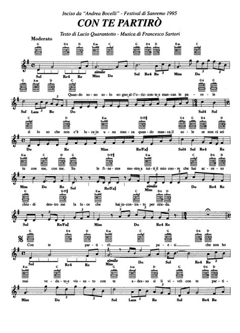 CON TE PARTIRÒ Andrea Bocelli Sheet music | Easy Sheet Music