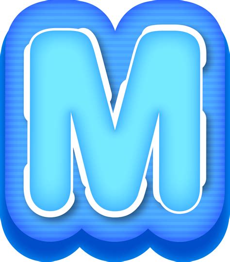 Letter M, Blue Tech Effect Alphabet 47406839 PNG