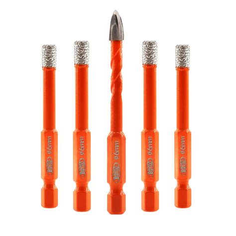 BGTEC Dry Diamond Drill Bits Set-4pcs 6mm Tile Drill Bit with Quick ...