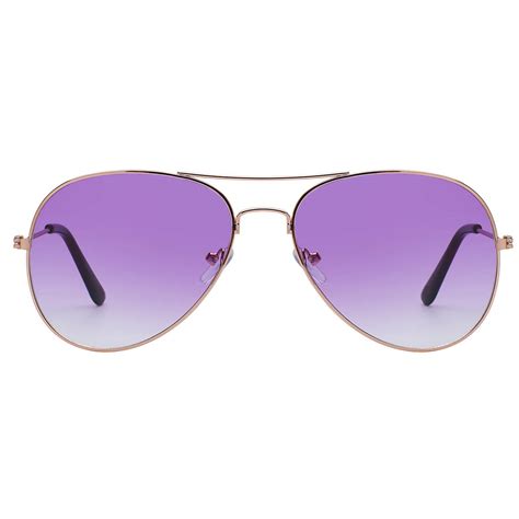 Aviator 2 Tone Lens Gold Metal Purple Gradient Sunglasses AV064GPU (One ...