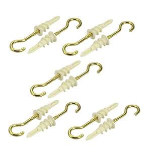 uxcell 10Pcs Self Drilling Drywall Anchor 10mm Inner Dia Copper Plated ...