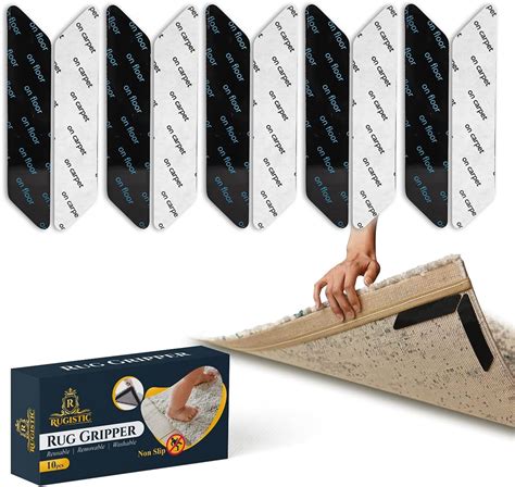 10 Pcs Non Slip Reusable Rug Grippers for Laminate & Hard floor ...