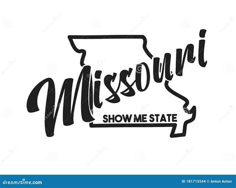 Vector Image of Missouri. Lettering Nickname Show Me State. United ...