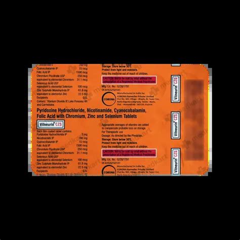 VITNEURIN CZS TABLET 15'S Price, Uses, Side Effects & Substitutes | Medkart