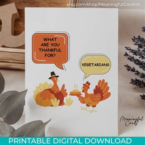 Funny Thanksgiving Card DIY Digital Download Printable Card - Etsy
