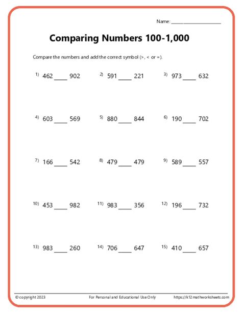 Image result for 2nd Grade Math Comparing Numbers