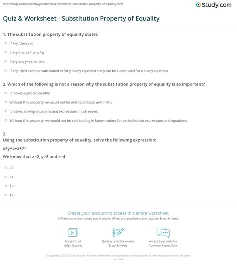 Substitution Property Of Equality